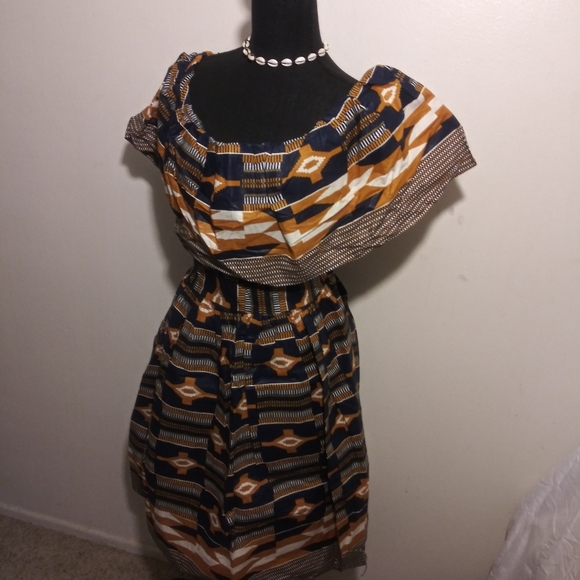 African Ankara Short Dress - Picture 7 of 8